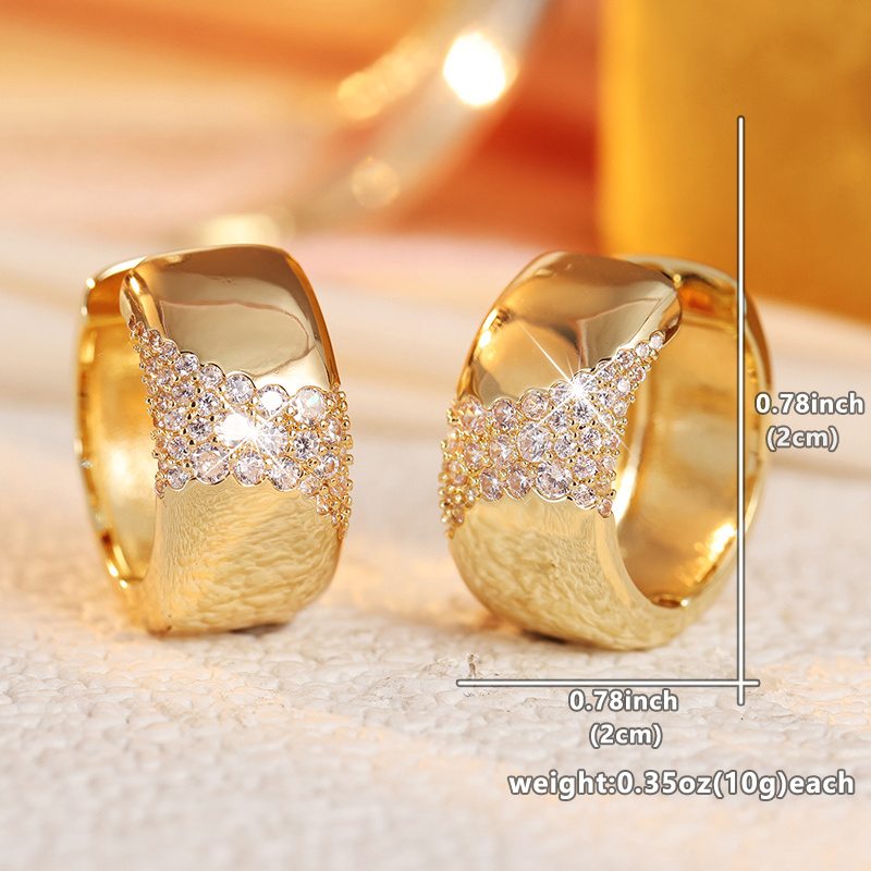 Women's Elegant Luxury Round Earrings with Zirconia